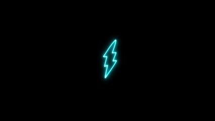 Canvas Print - glowing electric power bolt icon illustration. neon charging power icon.