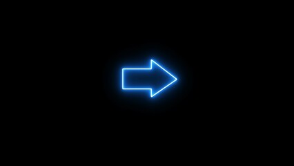 Wall Mural - Neon arrow symbol icon. Abstract glowing neon light arrow icon illustration background.
