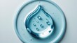 © AkuAku - White background with a serum drop, viewed from above, skin care product