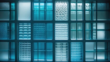 Poster - Office Wall Featuring Glass Bricks for Sale, Cube Glass Block, Translucent Home Decor