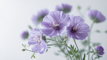 Wall Mural - isolated field scabious flower on a white backdrop. stunning floral bouquet