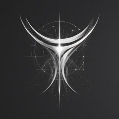 Poster - Ethereal luminescence: A geometric abstraction of light and symmetry in monochrome