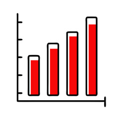 Poster - Red bar graph, showing growth, for presentations