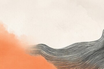Poster - Abstract art with flowing lines and warm colors creating a serene atmosphere at sunset