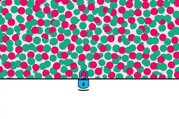 Fototapete - Colorful abstract pattern with a lock symbol representing security and protection in a vibrant design