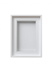 Poster - A clean white rectangular frame with a recessed inner border casts a subtle shadow creating depth against a pristine white background offe visual simplicity.