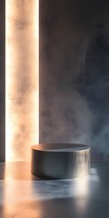 Poster - Modern cylinder podium in a sophisticated  setting.