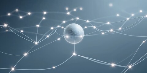 Aufkleber - Digital network connections illustrating data transfer and communication processes in a futuristic environment
