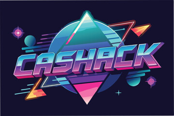 Leinwandbilder - Colorful vector illustration featuring a retro design with geometric shapes and vibrant colors that evoke a futuristic theme ideal for gaming or digital art contexts