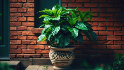 Wall Mural - incorporating ornamental plants into exterior home design