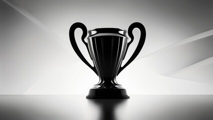 Poster - black outline of trophy for league victor