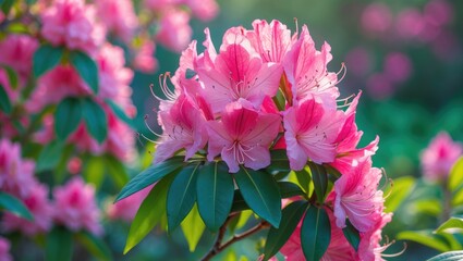 Wall Mural - rhododendron blossoms in pink
