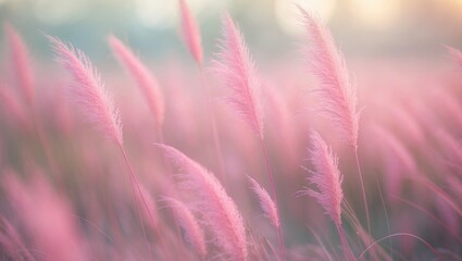 Wall Mural - blurred grass flower in a vintage aesthetic with soft focus