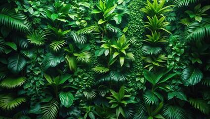 Wall Mural - texture of small green leaves and flowers for eco-friendly aesthetics.