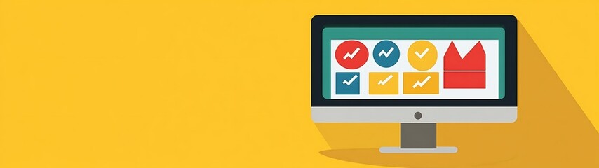 Computer screen with design elements