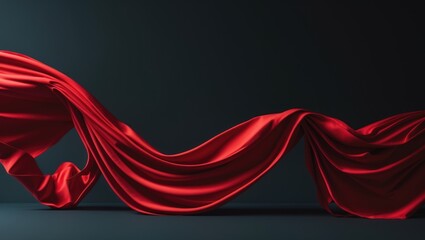 Poster - abstract fabric curves soaring on a dark backdrop.
