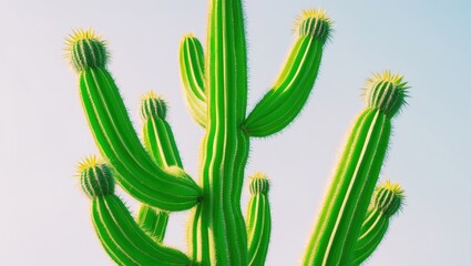 Wall Mural - the wax tree: euphorbia ingens, a flowering species from the euphorbiaceae family against an isolate