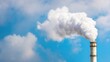 © vasyl pshyk - Chimney emitting white smoke against a bright blue sky highlights the contrast of industrial activity and environmental hopes