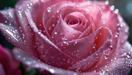 Poster - Raindrop on rose petal