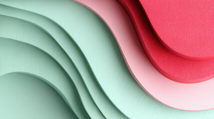 Wall Mural - minimal pastel gradient background, soft pink and mint, smooth transition