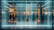 © mattegg - Empty Glass Display Case in Modern Shopping Mall Mockup
