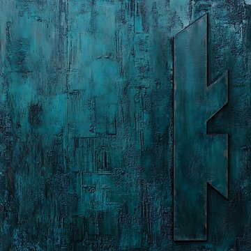 Textured Teal Abstract with Geometric Shape, Minimalist Artistic Design for Creative Projects and Graphic Design Inspiration.