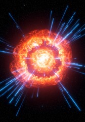 Wall Mural - cosmic radiance: stellar explosion in space - a vibrant cosmic explosion, symbolizing creation, ener