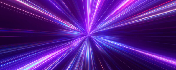 Fototapete - High speed traffic of flying neon colorful lines. Sci-fi digital illustration electric move of dynamic streaks in dark backdrop. 3d illustration