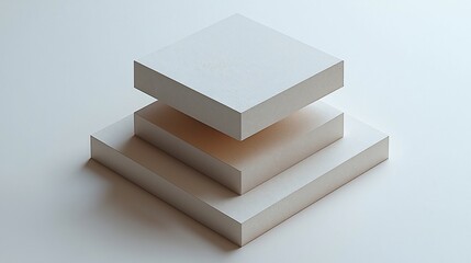 Poster - Abstract geometric shapes, three stacked cubes