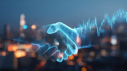 Poster - Digital Handshake Concept for Virtual Trading and Financial Growth