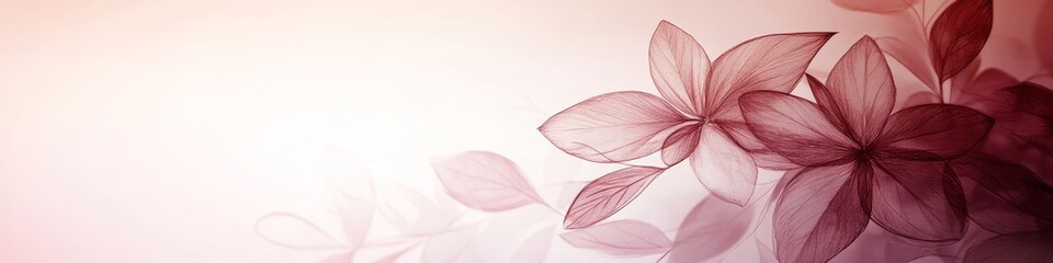Poster - Pastel Plum Watercolor Background With Simple Floral Sketches, Soft Details, Light And Airy