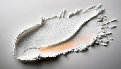 Poster - textured white paint smear with orange accent on canvas for minimalist branding, modern print media or web background design

