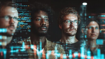 Poster - Diverse Group of Tech Entrepreneurs Collaborating in Digital Environment