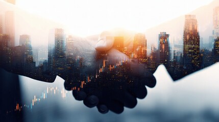 Poster - Investment Partnership with Dynamic Chart Overlay in Urban Setting