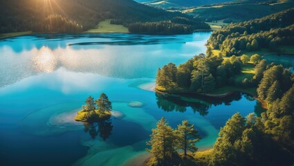 Wall Mural - Breathtaking Above-View of the Lakes