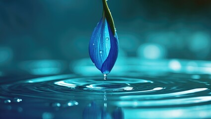 Poster - Close-up of flower petal featuring water drops