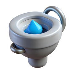 Poster - 3d rendering icon ceramic pot with blue water drop inside land transportation isolated on white background