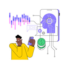 Poster - AI-Supported Financial Advice abstract concept vector illustration.