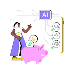 Poster - AI-Optimized Savings Goals abstract concept vector illustration.