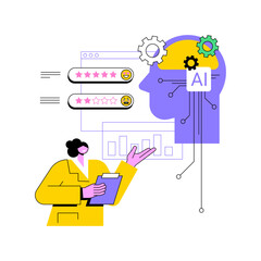 Poster - AI-Enhanced Customer Feedback Analysis abstract concept vector illustration.
