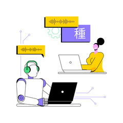 Poster - AI-Powered Multi-Language Support abstract concept vector illustration.