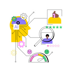 Poster - AI-Driven Service Recovery abstract concept vector illustration.