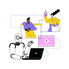 Poster - AI-Powered Visual Storytelling abstract concept vector illustration.