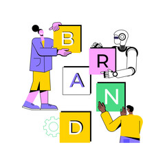 Poster - AI-Powered Brand Voice Consistency abstract concept vector illustration.
