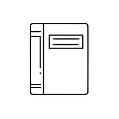 Poster - Simple outline of a closed book in thin line design concept of contour icons, thin line  