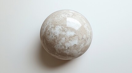 Poster - Beige marble sphere on white background
