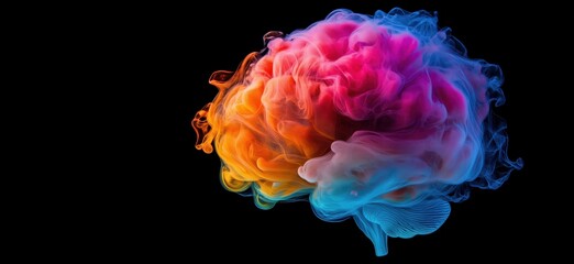 Poster - Colorful abstract brain illustration representing creativity and imagination