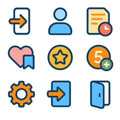 User interface flat icons set. ui, ux symbols for app design and web development