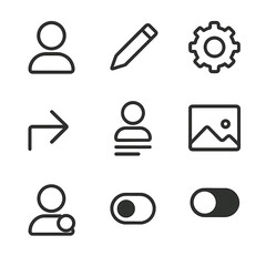 User interface flat icons set. ui and ux design symbols for web and app development