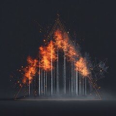 Poster - Burning Forest Geometric Triangle Concept